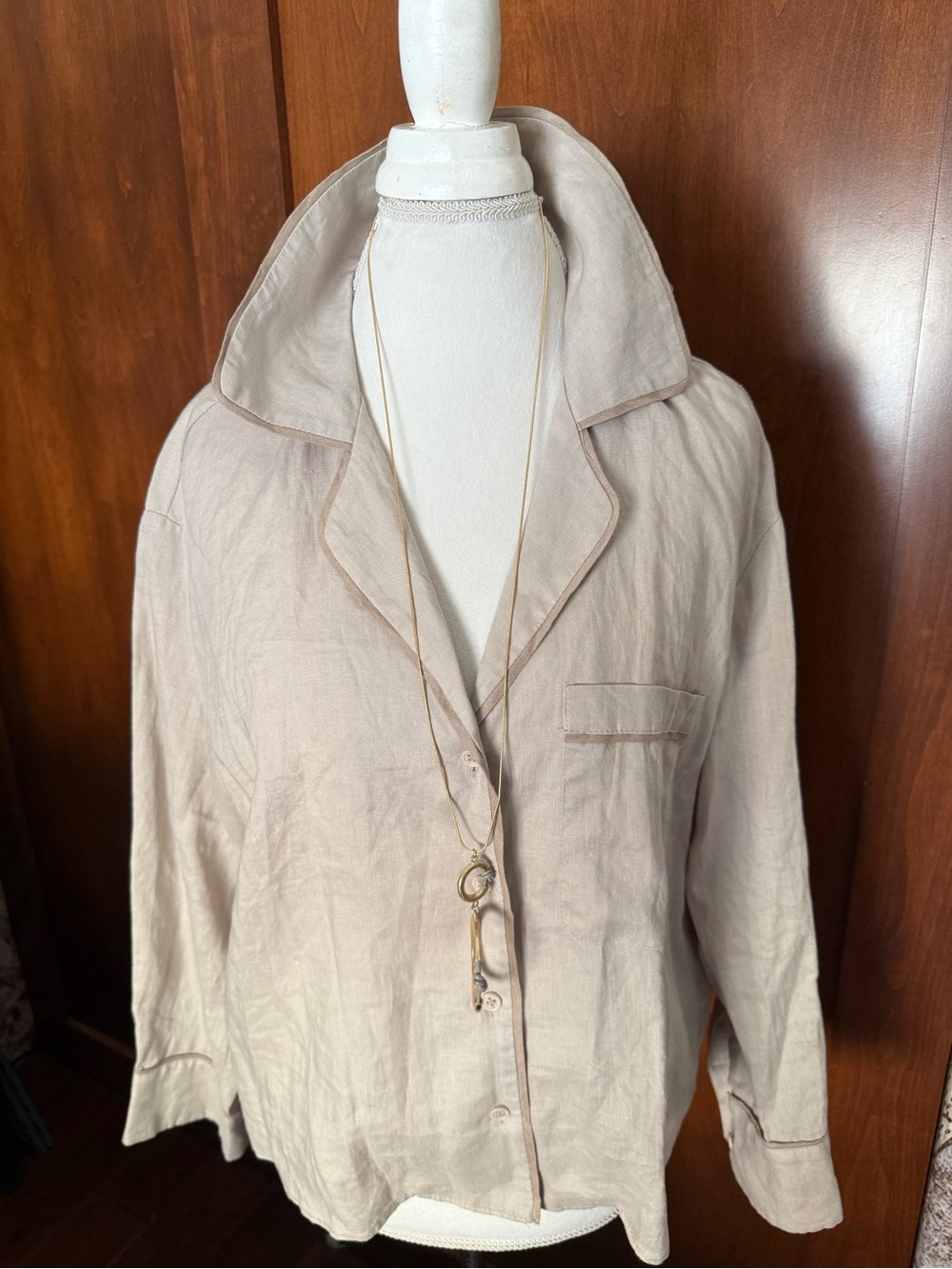 ⚜️ZARA THE CAROLINE TAUPE LINEN BUTTON FROMT SIZE SMALL NWT ⚜️
